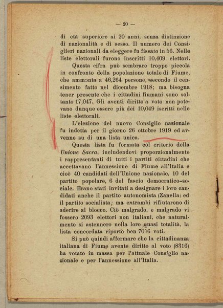 Pro-memoria in risposta alla petizione presentata dal sig. Riccardo Zanella contro il Comando ed il Consiglio nazionale di Fiume